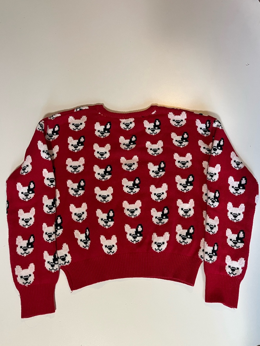Franki | Whimsy French Bulldog Dog Pattern Crewneck Cotton Sweater Girl Size 12